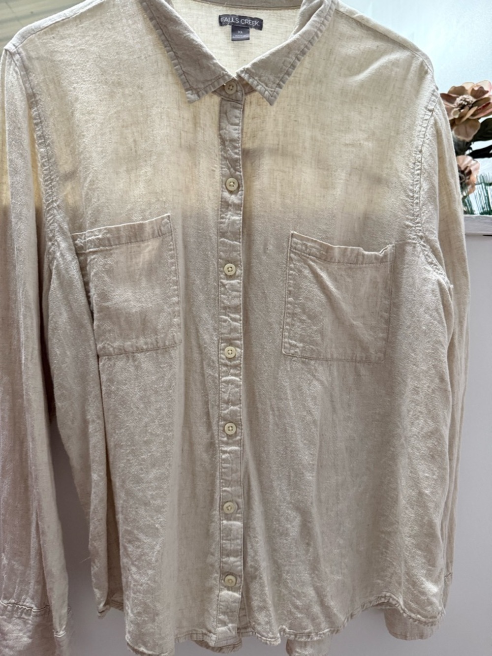 Tan Linen Top